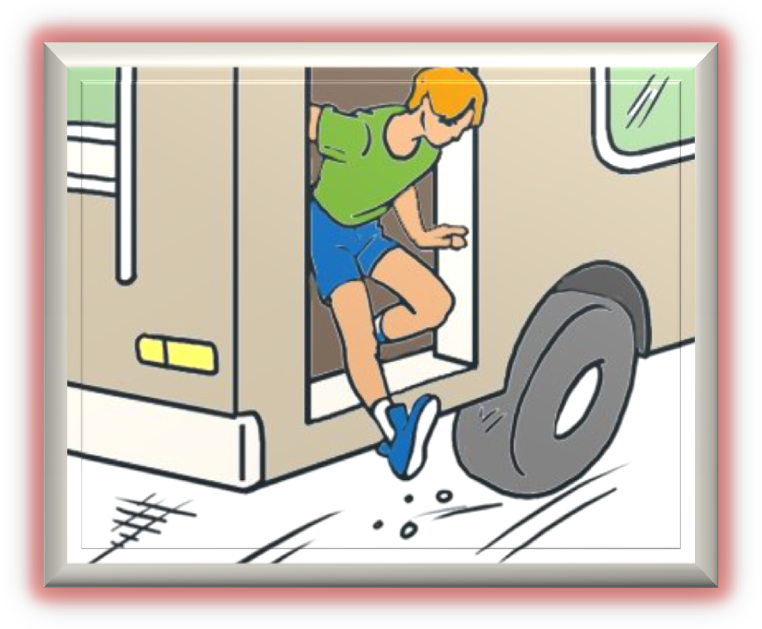Выходить св. Человек выпрыгивает из автобуса. Не прислоняйся к дверям автобуса. Нельзя открывать двери в движущемся транспорте. Выход из общественного транспорта.